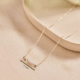 Forget-Me-Not Bar Necklace in Silver