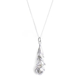 Botanica's King Protea Pod Pendant with Leaf Detail manufactured in sterling silver