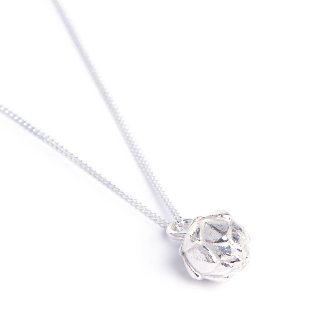 Sterling silver King Protea Pod inspired pendant on a silver chain