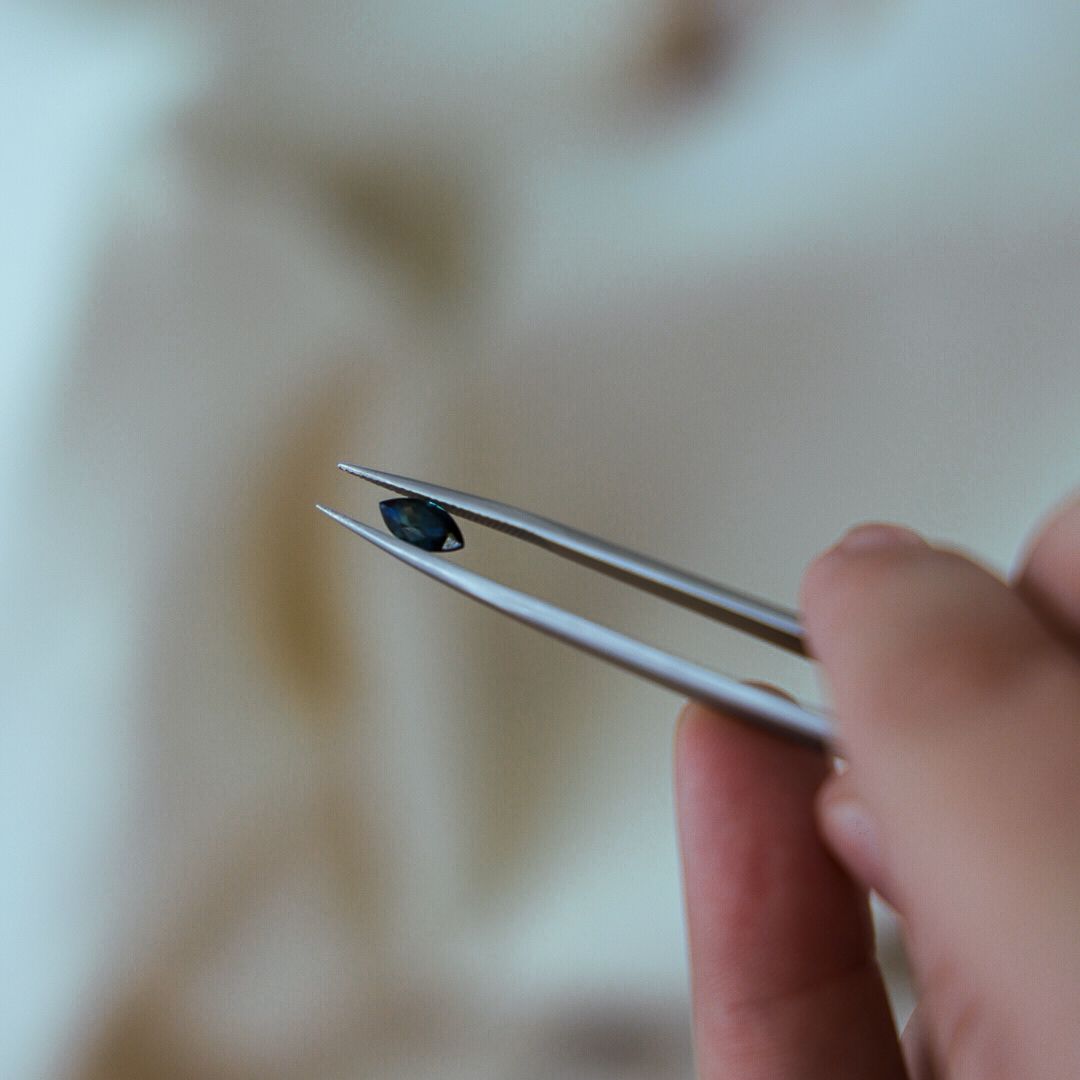 Marquise Sapphire Leaf and Vine Ring