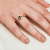 Six Claw Oval Green Tourmaline Ring
