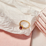 Pink Oval Bezel Tourmaline Ring