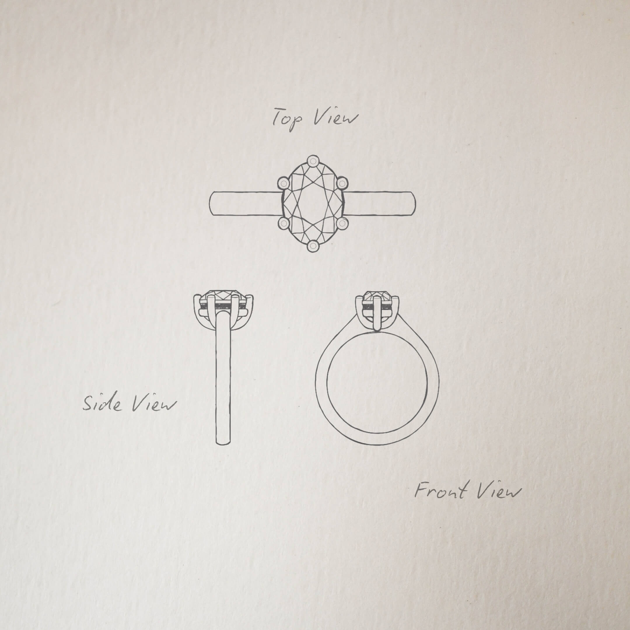 Oval "Peach", Unheated, Sapphire Solitaire Ring