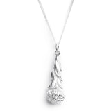 Sterling silver Protea Pincushion inspired pendant with full leaf details on a silver chain.