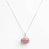 Sterling silver and rose gold plated Protea Pincushion inspired pendant on a silver chain.