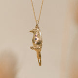 Lilac-breasted Roller Yellow Gold With Sapphires and Diamond