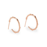 Solid 9ct Rose Gold Branch Hoops