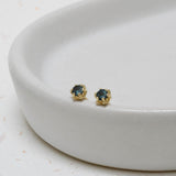 Yellow Gold and Sapphire Protea Studs