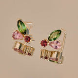 "Two Leaf" Tourmaline Cluster Earrings