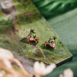 "Two Leaf" Tourmaline Cluster Earrings