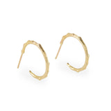 Botanica's hand carved and textured branch hoop earrings