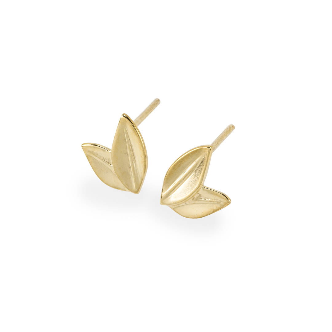 Two leaves formed together to make the Two Leaf Stud Earring