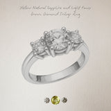 Yellow Sapphire and Light Brown Diamond Ring