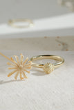 9ct Yellow Gold Protea Pincushion Ring
