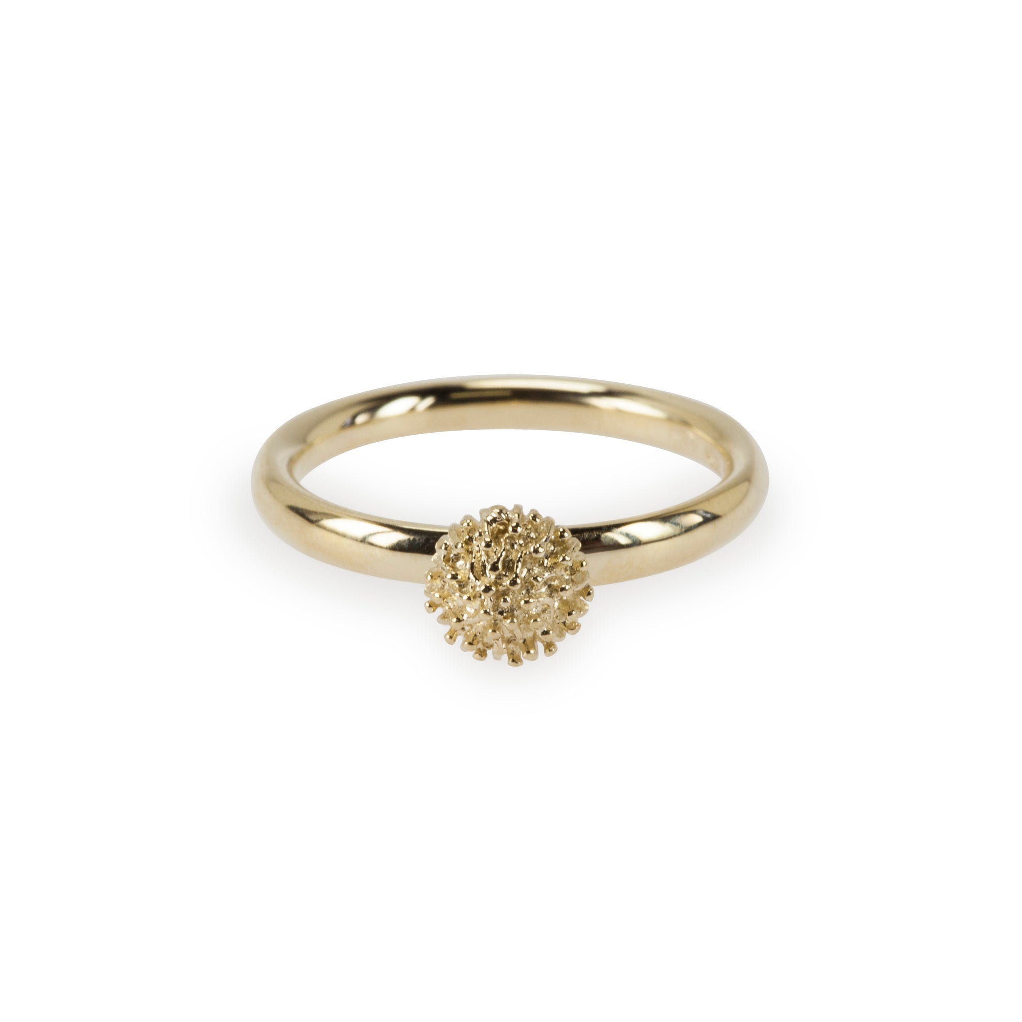 Yellow Gold Protea Pincushion Ring Botanica Jewellery